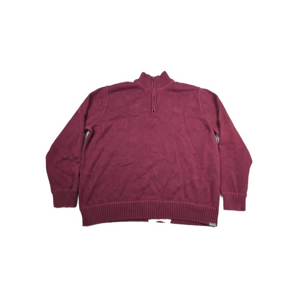 Eddie Bauer Men's Size 2XL Red Heavyweight Knit Quarter Zip Pullover - Picture 1 of 6